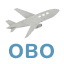 飛行機のアイコンの下にOBOの文字