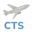 飛行機のアイコンの下にCTSの文字